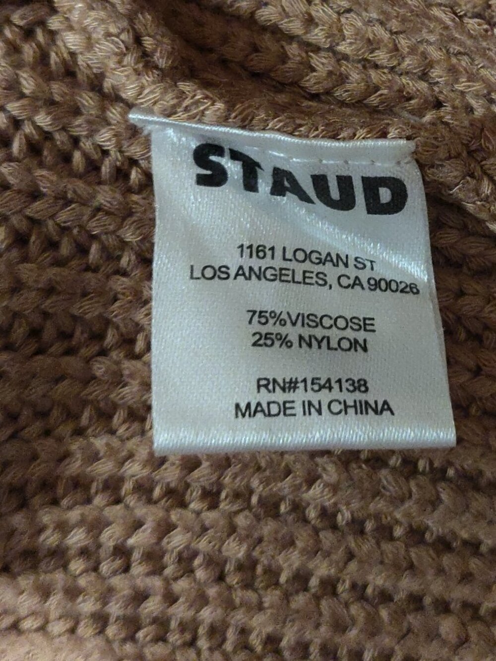 STAUD Carnation Balloon Sleeve Sweater Midi Dress In Camel Size Small - Picture 4 of 6